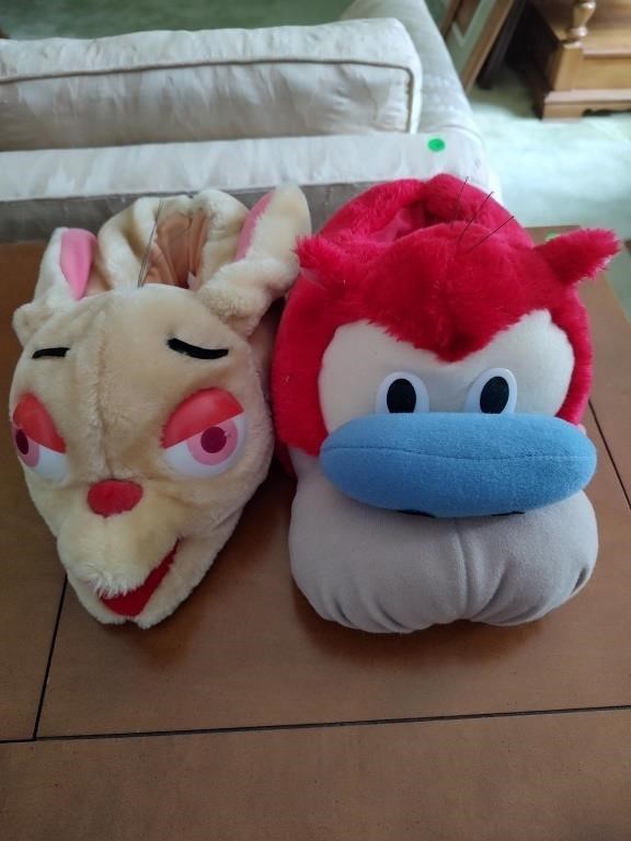 1992 Dakin Ren and Stimpy House Shoes