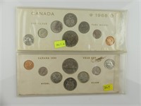TWO 1968 CANADIAN SILVER/NICKEL COIN SETS