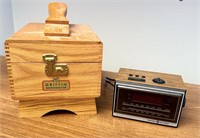 Shoeshine Kit & Vintage AM FM Radio Clock