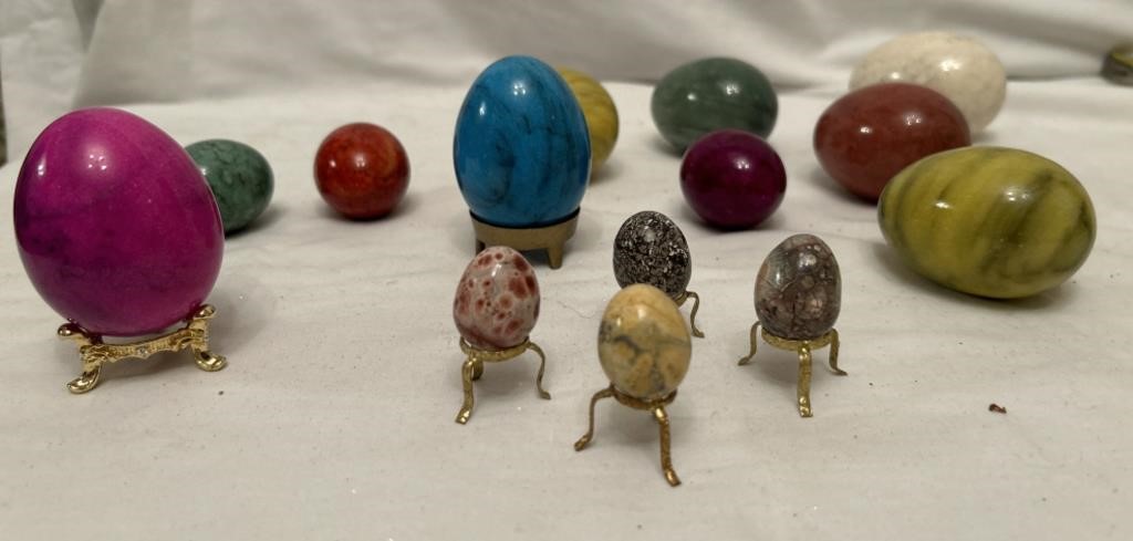 Polished stone/marble/agate eggs 1" to 3"