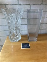 2 Large Glass Vases