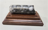 Gold Mine Core Sample w/Gold Flakes on Stand