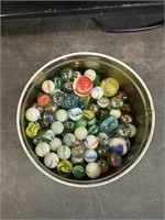 LARGE CANISTER OF MARBLES