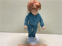 VINTAGE RUBBER TYPE BOY DOLL WITH STAND
