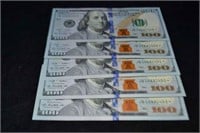 (5) $100 Star Notes in Sequence