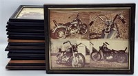 (17) Framed Harley-Davidson Photos &