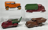 Group of (4) Early Pressed Steel Vehicles