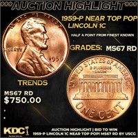 ***Auction Highlight*** 1959-p Lincoln Cent Near T