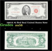 1963A $2 Red Seal United States Note Grades Choice