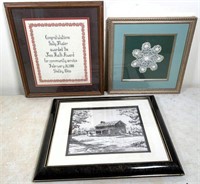 3pcs- framed decoration