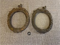 Pair Antique Cast Iron Picture Frames
