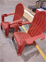 Adirondack Chair Quantity 2 Chili Red Plastic