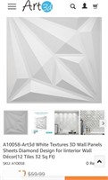 -Art3d White Textures 3D Wall Panels Sheets