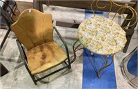 Vintage metal vanity stool and a small child’s