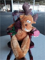 Singing moose in Rocking Chair