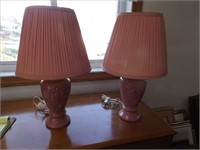 (2) Rose Lamps -- 21" Tall