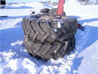 2- GOODYEAR 20.8 X 38 TRACTOR TIRES & RIMS