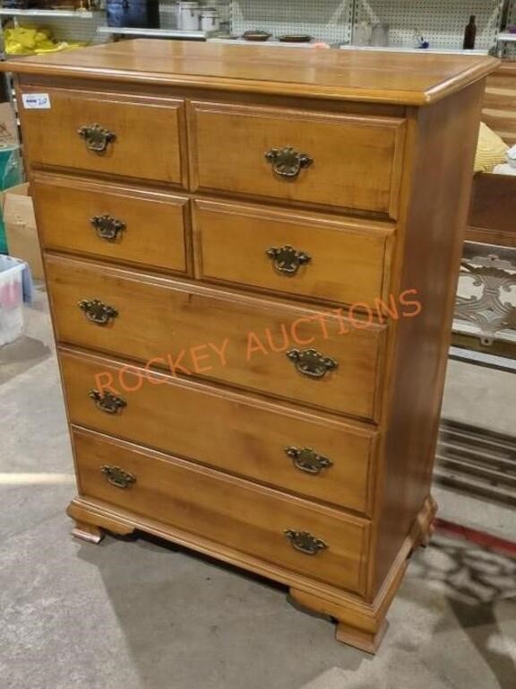 Jamestown solid genuine Maple five drawer dresser