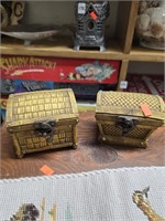 Lot of 2 Resin Trinket Chest Boxes