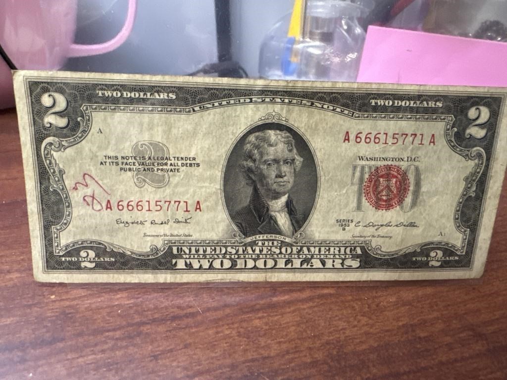 1953 B $2 Bill