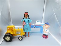 Toy Lot with Indian Doll and Baby