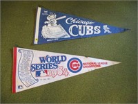 Lot of (2) Vintage Chicago Cubs Penants