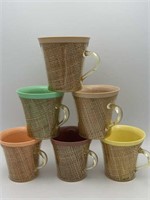 Burlap Raffia Ware coffee mugs