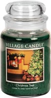 (N) Village Candle Christmas Tree Large Glass Apot