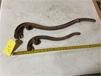 Two antique pump handles