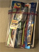 Lot of toothbrushes in box