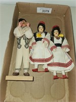 3 vintage Romanian Dolls