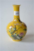 Chines vase, bird and blossom tree decoration,