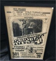 Framed Advertising for New Orleans Musical Event