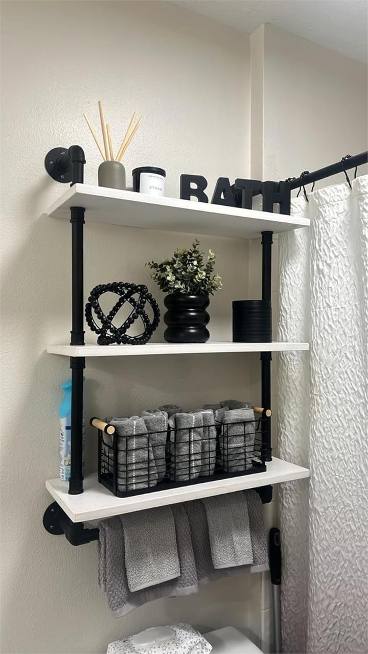 Industrial Pipe Shelving Bathroom Pipe Shelves