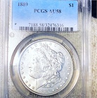 1889 Morgan Silver Dollar PCGS - AU58