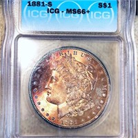 1881-S Morgan Silver Dollar ICG - MS66+