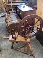 Antique Spinning Wheel Wood Brown