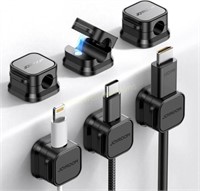 6 Pack Magnetic Cable Clips Adjustable Black