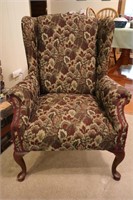 Queen Anne Style Wing Back Arm Chair