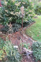 Metal Bike Planter, Oil Lamp, Garden Stick