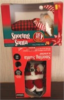 Lot of 2 Snoring Santa Claus Figures in Box (2pc)
