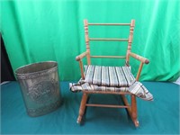 Childs Rocking Chair 24' Tall, Waste Basket
