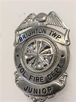 Brighton Twp vol fire dept badge junior