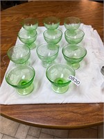 11- Carnival Green Sherbert Glasses- Glows