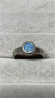 Vintage Sterling Silver Ring With Opal Center Size