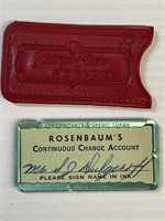 Vintage Rosenbaum's Charge Acct Plate