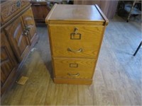 2 drawer wood filing cabinet