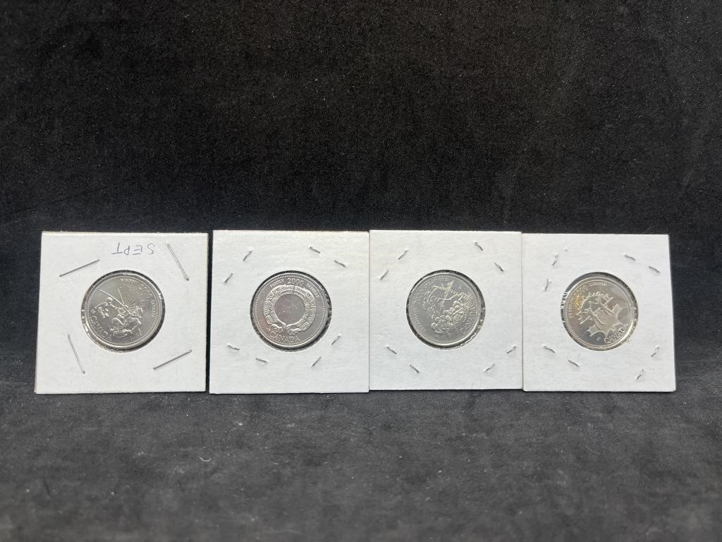 Lot of 4 2000 25 Cents Coins