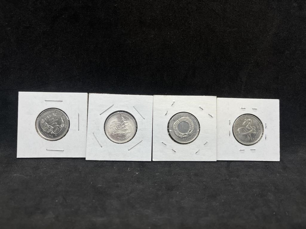 Lot of 4 2000 25 Cents Coins