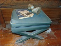 Vintage Stool, JFK Ceramic Bust, plus